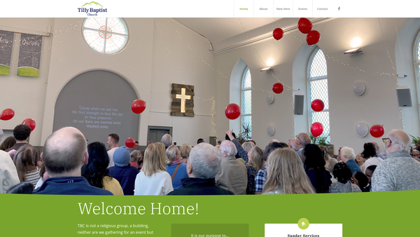 Screenshot of the Tillicoultry Baptist Church SCIO website