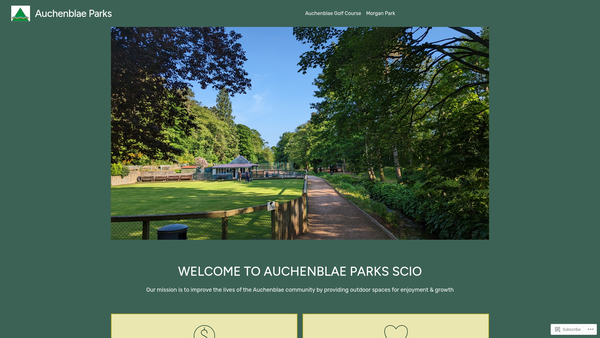 Screenshot of the Auchenblae Parks Committee [SCIO] website