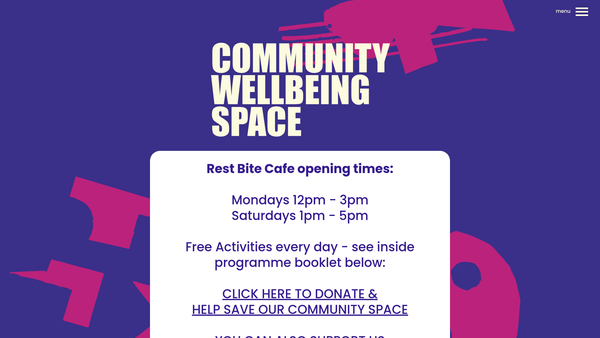Screenshot of the Community Wellbeing Collective website