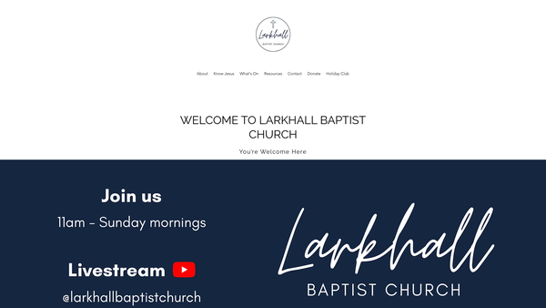 Screenshot of the Larkhall Baptist Church SCIO website