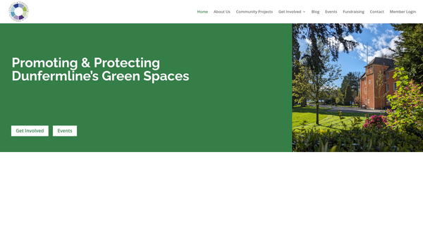 Screenshot of the Dunfermline Greenspace website