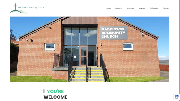 Screenshot of the Maddiston Community Church website