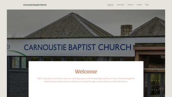 Screenshot of the Carnoustie Baptist Church SCIO website
