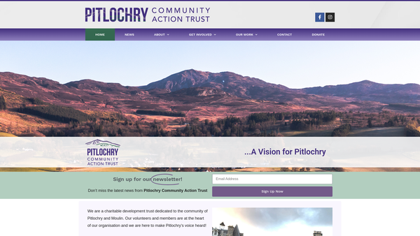 Screenshot of the Pitlochry Community Action Trust website