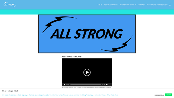 Screenshot of the All Strong Scotland website