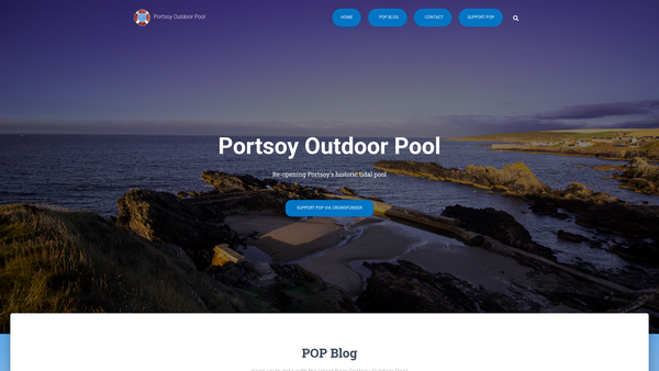 Screenshot of the Portsoy Outdoor Pool (SCIO) website