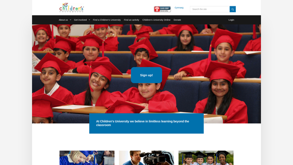 Screenshot of the Children's University Trust website