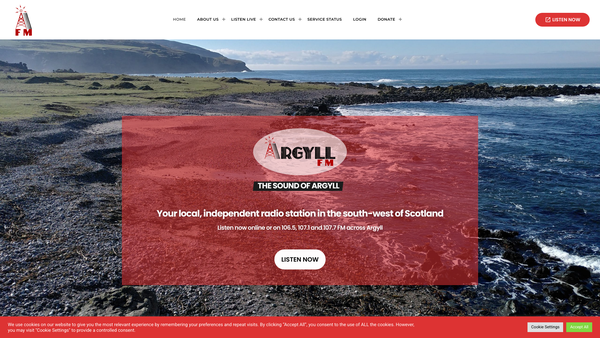 Screenshot of the Argyll FM Limited website