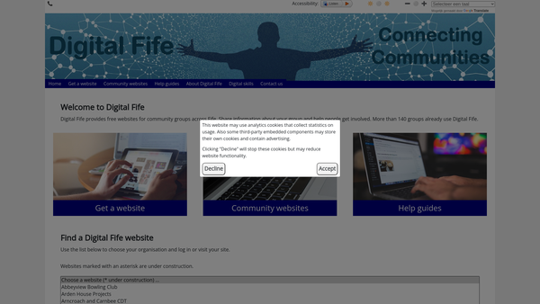 Screenshot of the Digital Fife website