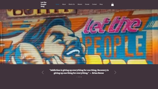 Screenshot of the Let the People Sing website