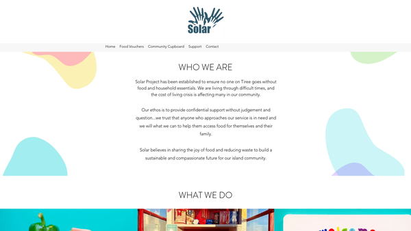 Screenshot of the Solar Tiree SCIO website