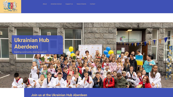 Screenshot of the Ukrainian Hub Aberdeen website