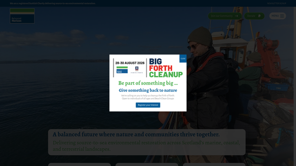 Screenshot of the Balanced Horizon website