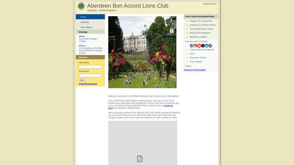 Screenshot of the Aberdeen Bon Accord Lions Club (SCIO) website