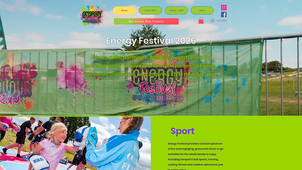 Screenshot of the Energy Sport & STEM website