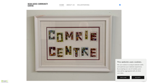 Screenshot of the Dean Acres Community Centre website