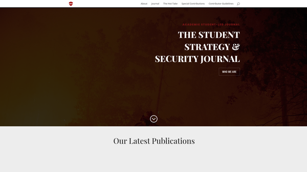 Screenshot of the The Student Strategy and Security Journal website