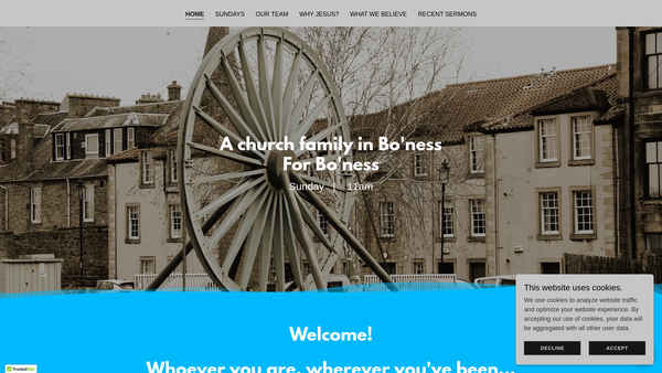 Screenshot of the Bo'ness Baptist Church SCIO website