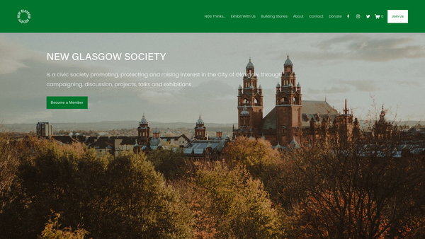 Screenshot of the New Glasgow Society SCIO website