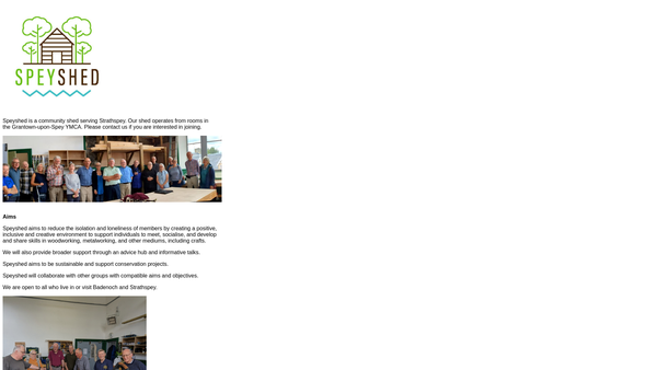 Screenshot of the SpeyShed website