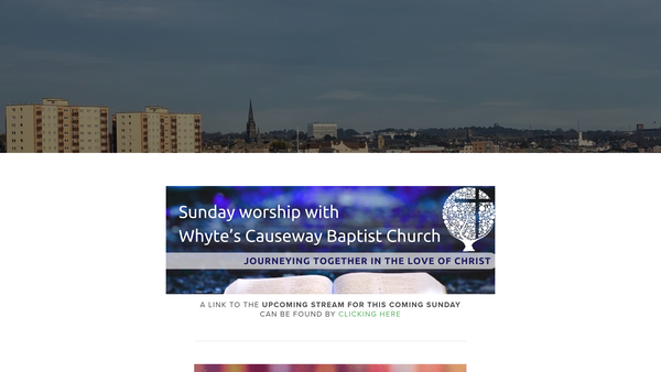 Screenshot of the Whyte's Causeway Baptist Church Kirkcaldy website