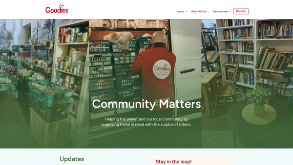 Screenshot of the Goodies SCIO website