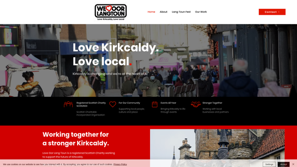 Screenshot of the Love Oor Lang Toun SCIO website