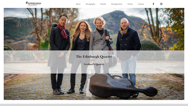 Screenshot of the Edinburgh Quartet website