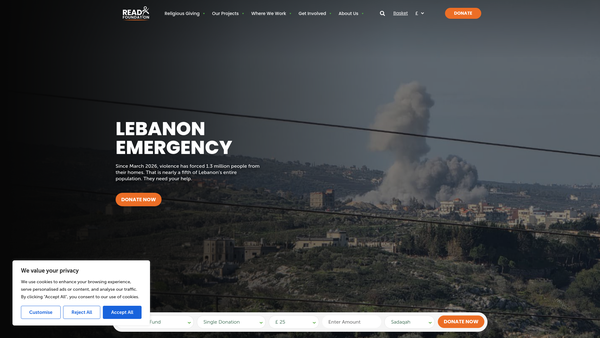 Screenshot of the READ Foundation website