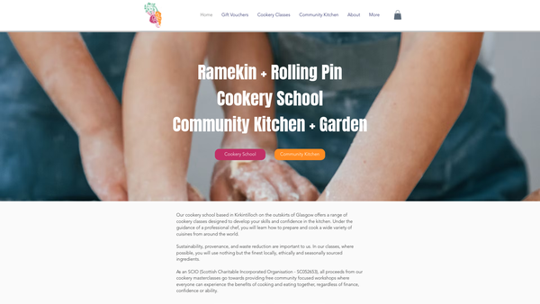 Screenshot of the Ramekin & Rolling Pin website