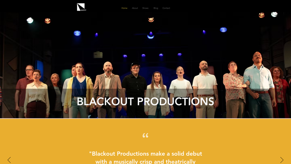 Screenshot of the Blackout Productions website