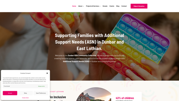 Screenshot of the Dunbar ASN Community Collective SCIO website