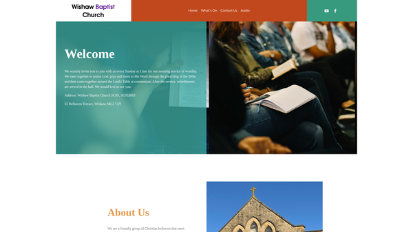 Screenshot of the Wishaw Baptist Church SCIO website