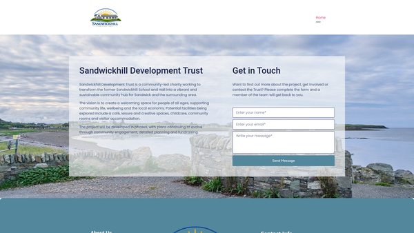 Screenshot of the Sandwickhill Development Trust SCIO website