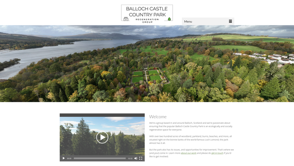 Screenshot of the Balloch Castle Country Park Regeneration Group website