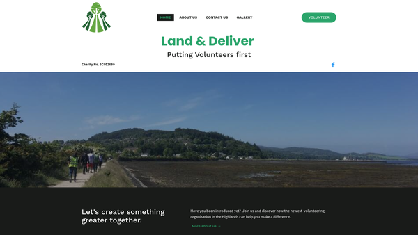 Screenshot of the Land and Deliver SCIO website