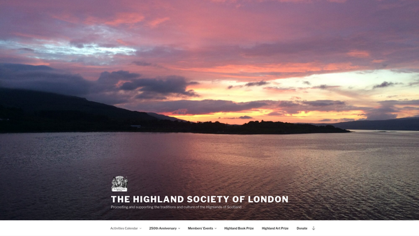 Screenshot of the The Highland Society of London website