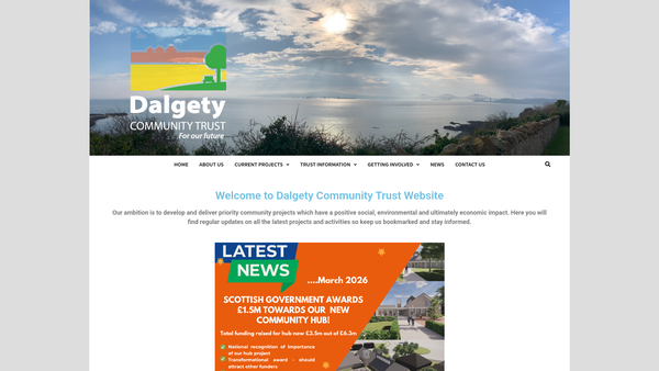 Screenshot of the Dalgety Community Trust website