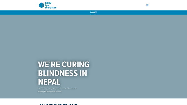 Screenshot of the The Ridley Foundation website