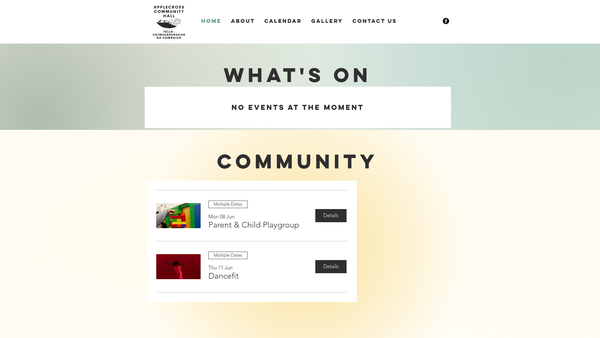 Screenshot of the Applecross Community Hall SCIO website