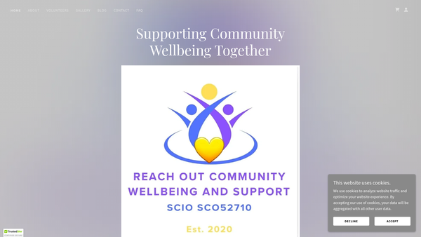Screenshot of the Reach Out Community Wellbeing and Support website
