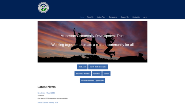 Screenshot of the Murieston Community Development Trust website