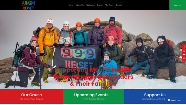Screenshot of the 999 Regroup:Set Off website