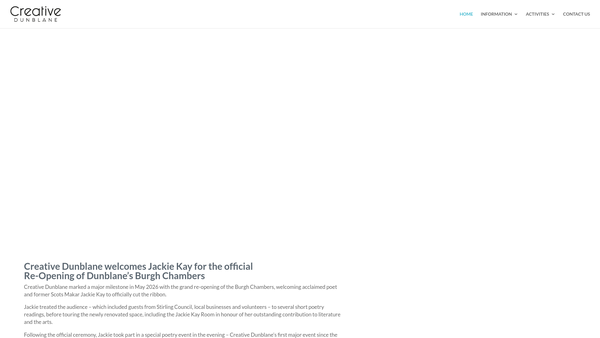 Screenshot of the Creative Dunblane website