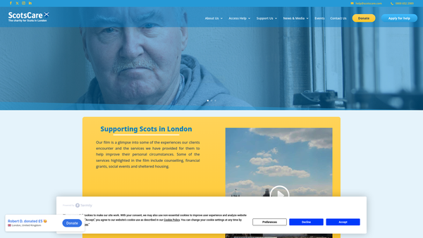Screenshot of the The Scottish Hospital Of The Foundation Of King Charles The Second (Royal Scottish Corporation) website
