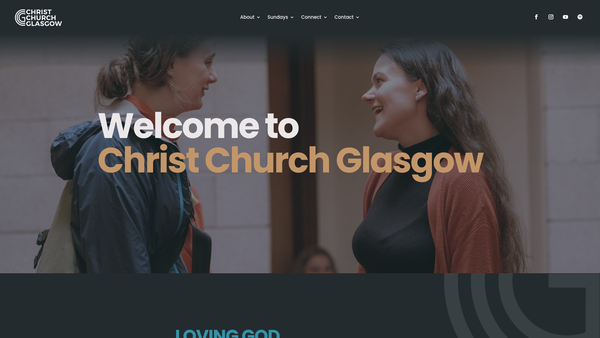 Screenshot of the The Congregation of Christ Church Glasgow website