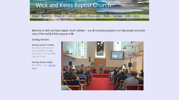 Screenshot of the Wick Baptist Church SCIO website