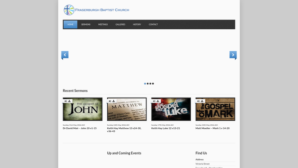 Screenshot of the Fraserburgh Baptist Church SCIO website