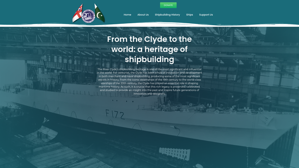 Screenshot of the Clyde Naval Heritage (HMS Ambuscade/PNS Tariq) SCIO website