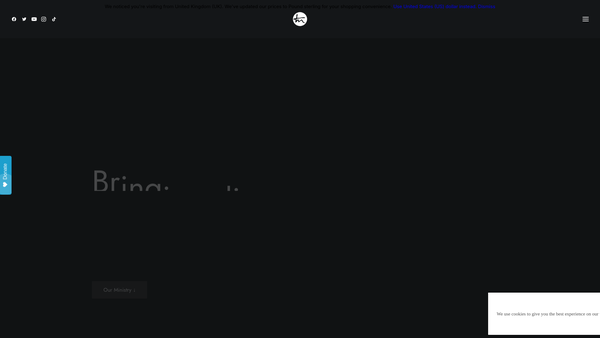 Screenshot of the Turner Missions website